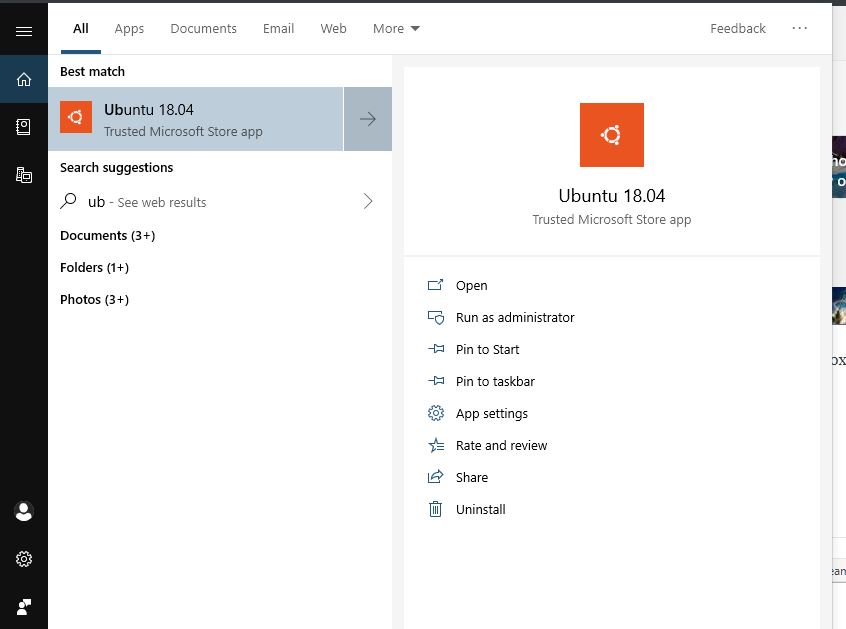 Ubuntu 18.04 on windows WSL